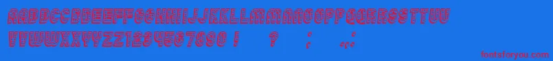 Czcionka Chicago3D Italic – czerwone czcionki na niebieskim tle