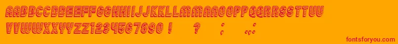 Chicago3D Italic Font – Red Fonts on Orange Background