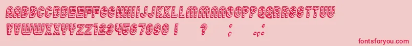 Chicago3D Italic-Schriftart – Rote Schriften auf rosa Hintergrund