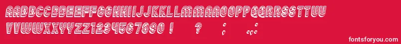 Chicago3D Italic-Schriftart – Weiße Schriften auf rotem Hintergrund