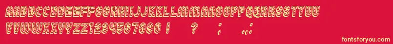 Czcionka Chicago3D Italic – żółte czcionki na czerwonym tle