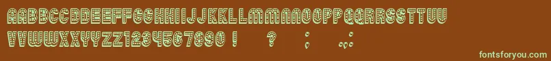 Chicago3D-fontti – vihreät fontit ruskealla taustalla