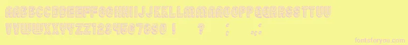 Chicago3D-fontti – vaaleanpunaiset fontit keltaisella taustalla