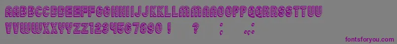 フォントChicago3D – 紫色のフォント、灰色の背景