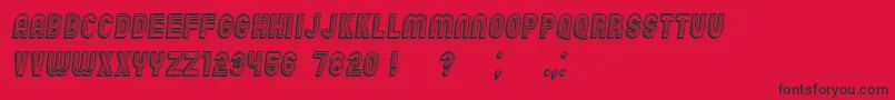 フォントChicagoBrightNeon3D Italic – 赤い背景に黒い文字