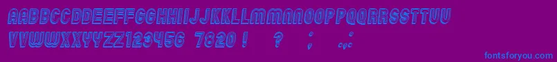 ChicagoBrightNeon3D Italic Font – Blue Fonts on Purple Background