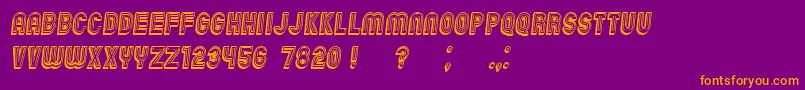 フォントChicagoBrightNeon3D Italic – 紫色の背景にオレンジのフォント