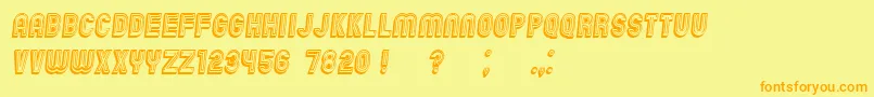 ChicagoBrightNeon3D Italic Font – Orange Fonts on Yellow Background