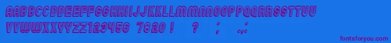 Шрифт ChicagoBrightNeon3D Italic – фиолетовые шрифты на синем фоне