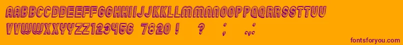 ChicagoBrightNeon3D Italic Font – Purple Fonts on Orange Background