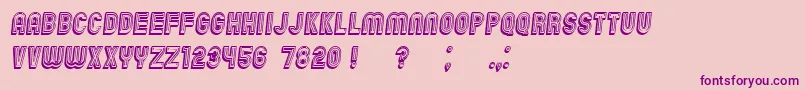 Fonte ChicagoBrightNeon3D Italic – fontes roxas em um fundo rosa