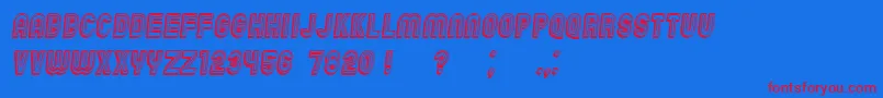 フォントChicagoBrightNeon3D Italic – 赤い文字の青い背景