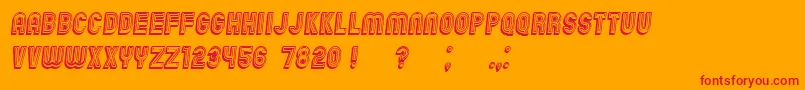 Шрифт ChicagoBrightNeon3D Italic – красные шрифты на оранжевом фоне