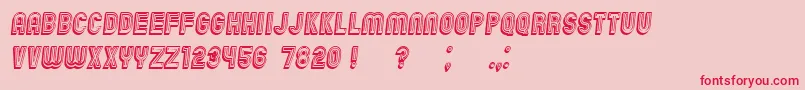 ChicagoBrightNeon3D Italic-Schriftart – Rote Schriften auf rosa Hintergrund