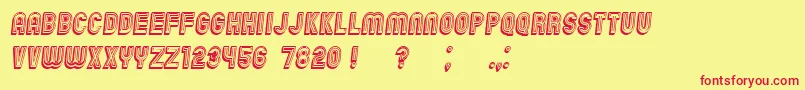 Шрифт ChicagoBrightNeon3D Italic – красные шрифты на жёлтом фоне