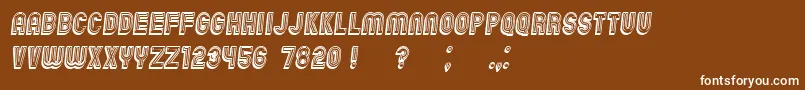 フォントChicagoBrightNeon3D Italic – 茶色の背景に白い文字