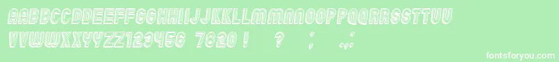 ChicagoBrightNeon3D Italic Font – White Fonts on Green Background