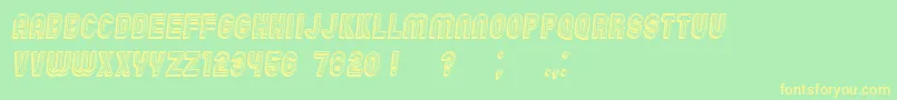 ChicagoBrightNeon3D Italic Font – Yellow Fonts on Green Background