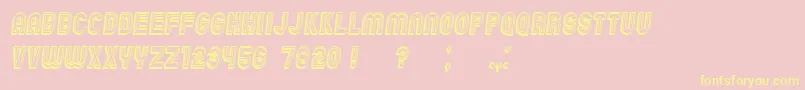 Czcionka ChicagoBrightNeon3D Italic – żółte czcionki na różowym tle