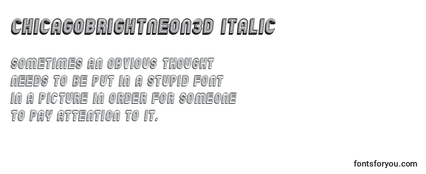 ChicagoBrightNeon3D Italic-fontti