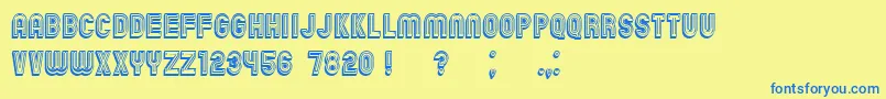 ChicagoBrightNeon3D Font – Blue Fonts on Yellow Background