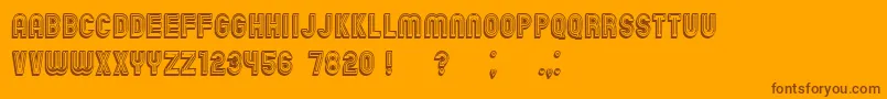 ChicagoBrightNeon3D Font – Brown Fonts on Orange Background