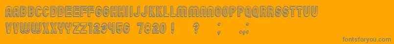 ChicagoBrightNeon3D-fontti – harmaat kirjasimet oranssilla taustalla