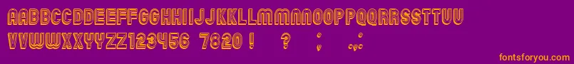 Czcionka ChicagoBrightNeon3D – pomarańczowe czcionki na fioletowym tle