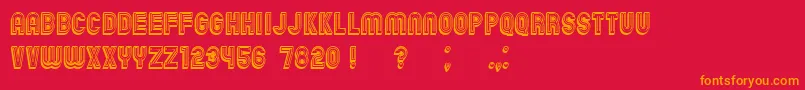 ChicagoBrightNeon3D Font – Orange Fonts on Red Background