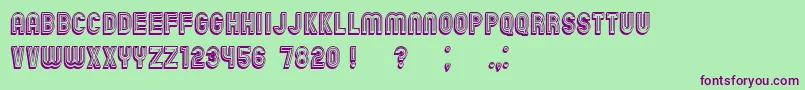 ChicagoBrightNeon3D Font – Purple Fonts on Green Background