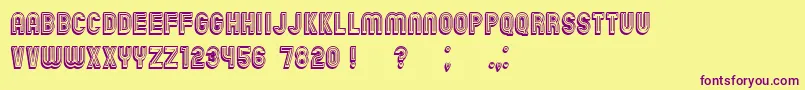 ChicagoBrightNeon3D Font – Purple Fonts on Yellow Background