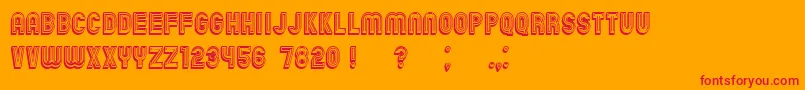 ChicagoBrightNeon3D Font – Red Fonts on Orange Background