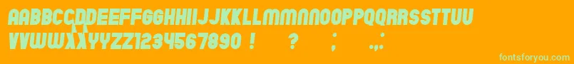 ChicagoFlat Italic Font – Green Fonts on Orange Background