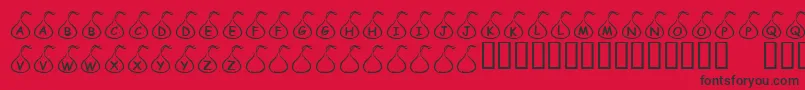 KrCandyKiss-fontti – mustat fontit punaisella taustalla