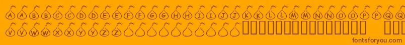 KrCandyKiss Font – Brown Fonts on Orange Background