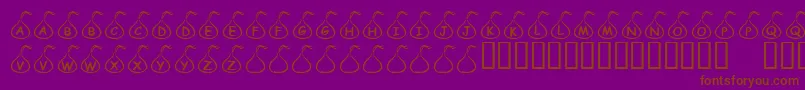 KrCandyKiss-Schriftart – Braune Schriften auf violettem Hintergrund