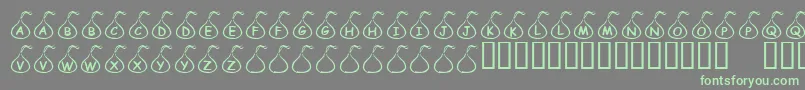 KrCandyKiss-fontti – vihreät fontit harmaalla taustalla