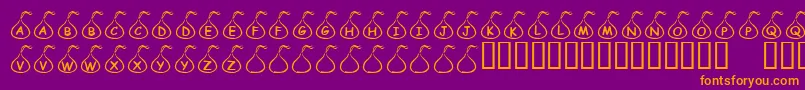 フォントKrCandyKiss – 紫色の背景にオレンジのフォント