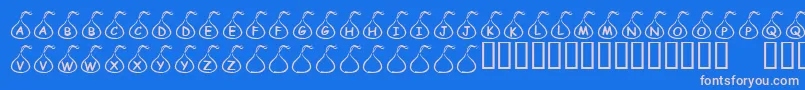 KrCandyKiss-fontti – vaaleanpunaiset fontit sinisellä taustalla