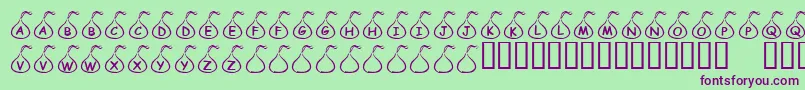 KrCandyKiss-fontti – violetit fontit vihreällä taustalla