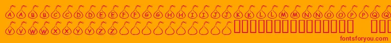 Шрифт KrCandyKiss – красные шрифты на оранжевом фоне