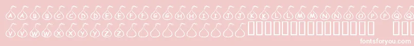 KrCandyKiss-Schriftart – Weiße Schriften auf rosa Hintergrund