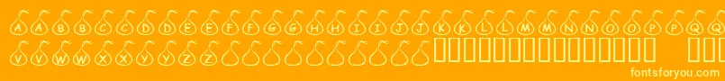 Шрифт KrCandyKiss – жёлтые шрифты на оранжевом фоне
