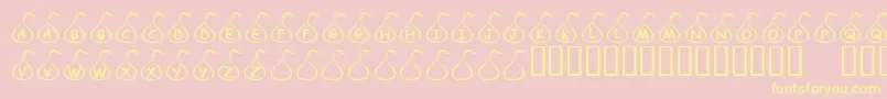 Шрифт KrCandyKiss – жёлтые шрифты на розовом фоне