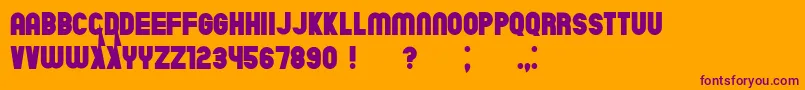 ChicagoFlat Font – Purple Fonts on Orange Background