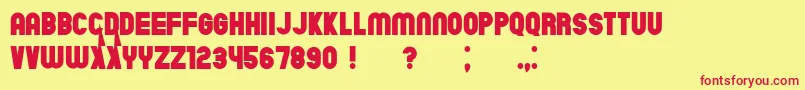 ChicagoFlat Font – Red Fonts on Yellow Background