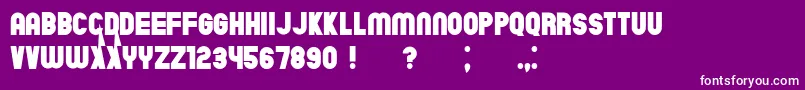 ChicagoFlat-Schriftart – Weiße Schriften auf violettem Hintergrund