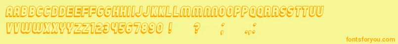 Czcionka ChicagoFlat3D Italic – pomarańczowe czcionki na żółtym tle