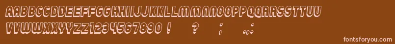 ChicagoFlat3D Italic-Schriftart – Rosa Schriften auf braunem Hintergrund