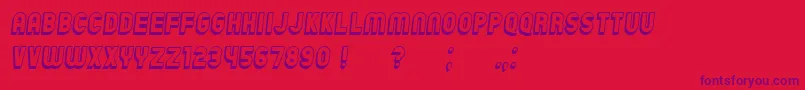 ChicagoFlat3D Italic Font – Purple Fonts on Red Background